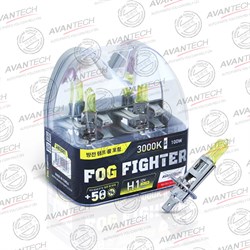 Лампа высокотемпературная Avantech FOG FIGHTER H1 12V 55W (100W) 3000K (комплект 2 шт.) AB3001 - фото 4512